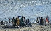 Eugene Boudin The Beach at Trouville oil painting